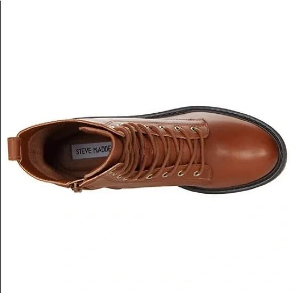 Steve Madden Women's Tornado Combat Boot Brown Leather Size 10 M - Picture 5 of 5